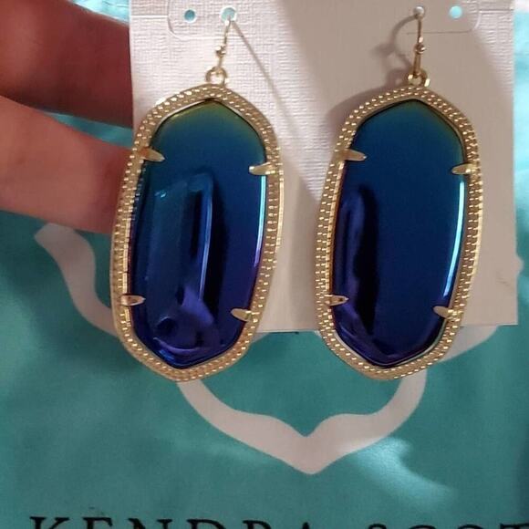 Kendra Scott Danielle reversible iridescent &‎ black New!!!! Rare HTF - Picture 5 of 9